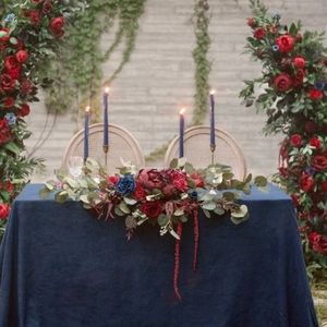 Ling's Moment Flower Swag and Tablecloth Wedding